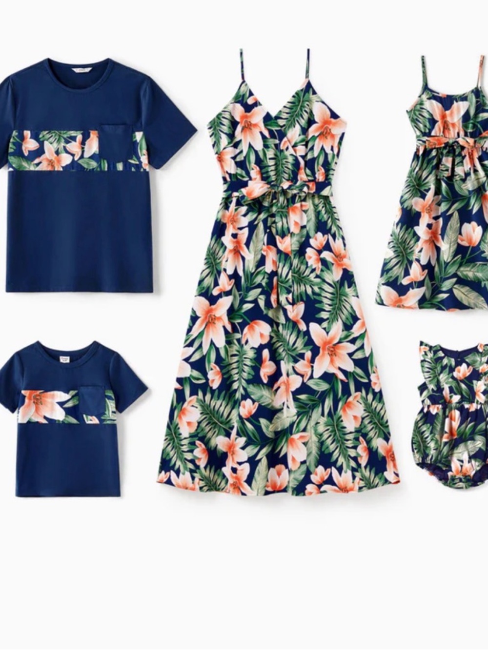 Family vacation matching set- Mom dress (M), dad shirt (L), daughter dress (8/9)